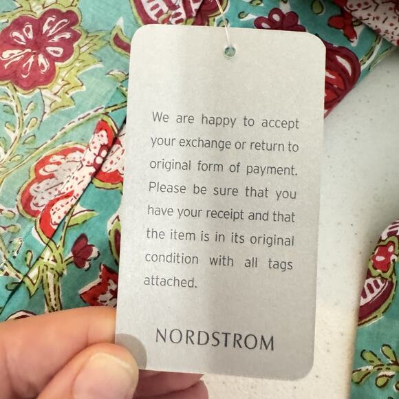 Maisie Tie Waist Midi Dress in Ethnic Floral Sz L Green Pink Boho Beachy Cotton - Picture 12 of 16